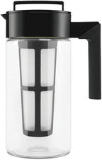 Takeya Tritan Cold Brew Coffee Maker - Airtight Pitcher with Leak-Free Lid - BPA-Free Cold Brew Maker with Silicone Handle - Dishwasher-Safe Pitcher for Homemade Cold Brew - 1 Quart, Black