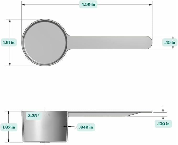2 Tablespoon (1/8 Cup | 1 Oz. | 6 Teaspoon | 29.6 mL) Long Handle Scoop for Measuring Coffee, Pet Food, Grains, Protein, Spices and Other Dry Goods (Pack of 5)