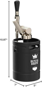 The Original Royal Brew Nitro Cold Brew Coffee Maker - Gift for Coffee Lovers - 64 oz Home Keg, Nitrogen Gas System Coffee Dispenser Kit