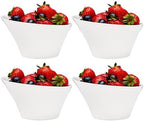 Vikko White Soup Bowls, Set of 4 Ceramic White Bowls, 10 Ounce Versatile Salad, Soup Bowl or Dessert Bowl, Elegant Shape, Dishwasher Safe