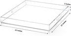 Extra Large Clear Modern Acrylic Ottoman Tray with Cutout Handles 22x22 Inch Over-Sized Serving Tray Organizer Boot Tray Decorative Tray for Living Room Bedroom Entryway and Kitchen Tabletop