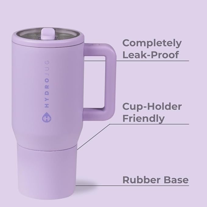 HydroJug Kids - 20 oz Insulated Kids Water Bottle with Flip Straw & Handle | Leak-Proof & Durable | Perfect for School, Sports, Lunch, Travel & Camp, Lavender