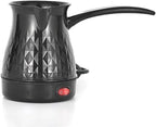 Turkish Coffee Maker, 600ml Portable Electric Turkey Coffee Pot Stainless Steel Arabic Greek Turkish Coffee Maker, Anti Scald Tea Maker Kettle Coffee Machine