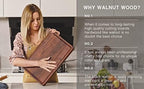 AZRHOM Large Walnut Wood Cutting Board for Kitchen 18x12 (Gift Box) with Juice Groove Handles Non-slip Mats Thick Reversible Butcher Block Chopping Board Cheese Charcuterie Boardrd