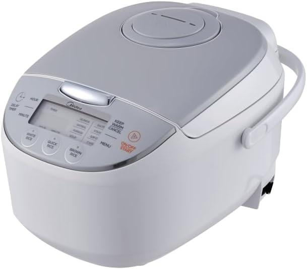 Midea Micom Rice Cooker, Digital Multi-Functional Ricer Cooker/Steamer, Brown Rice, Slow Cooker (3L/5.5Cup) (White)