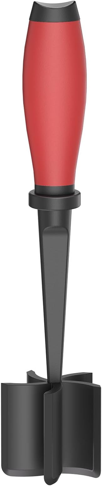 Meat Chopper, 5 Curve Blades Ground Beef Masher, Heat Resistant Meat Masher Tool for Hamburger Meat, Ground Beef, Turkey and More, Nylon Hamburger Chopper Utensil Non-scratch Utensils-red