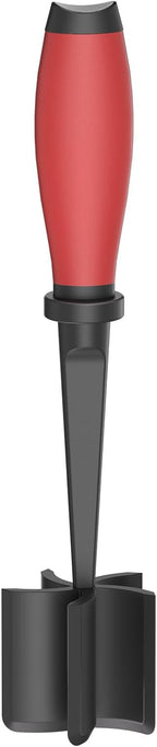 Meat Chopper, 5 Curve Blades Ground Beef Masher, Heat Resistant Meat Masher Tool for Hamburger Meat, Ground Beef, Turkey and More, Nylon Hamburger Chopper Utensil Non-scratch Utensils-red