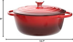 Uno Casa Enameled Cast Iron Dutch Oven - Red - 6Qt Dutch Oven Pot with Lid, Long-Lasting Enamel Casserole Dish for Bread Baking, Stews, and Roasting - Durable Non-Stick Iron Cookware for Versatile Cooking
