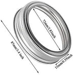 20pcs Rust Resistant Silver Mason Jar Replacement Rings, 87mm Wide Mouth Bands for Canning Lids, Storage (20pcs) (Pack of 2)