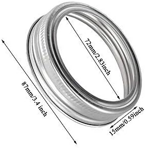 20pcs Rust Resistant Silver Mason Jar Replacement Rings, 87mm Wide Mouth Bands for Canning Lids, Storage (20pcs) (Pack of 2)