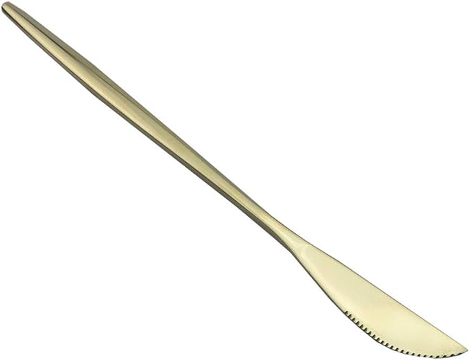 JASHII 24-Piece 304 Stainless Steel Flatware Cutlery Set for 6, Champagne Silverware Set, Mirror Finish, Ideal for Home Wedding Festival Party, Dishwasher Safe (Champagne gold)