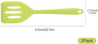 2Pack Small Silicone Turner High Heat Resistant Slotted Spatula for Fish, Eggs, Pancakes and More (8.2 IN, Light blue)