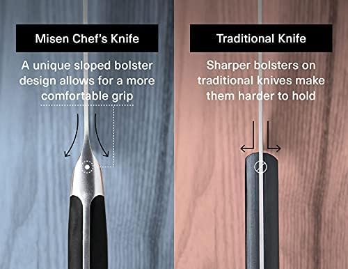 Misen 8" Chef Knife – High Carbon Japanese AUS-10 Stainless Steel – Hybrid German & Japanese Blade – Precision Kitchen Knife for Professionals & Home Cooks – Ultimate Cutting Performance - White