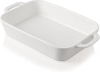 Sweejar Ceramic Bakeware Set, 9x13 Rectangular Baking Dish for Cooking, Kitchen, Cake Dinner, Banquet and Daily Use, Casserole Dishes for Oven Porcelain Baking Pans(White)