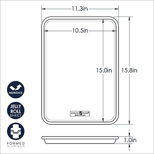 Nordic Ware Naturals Aluminum NonStick Jelly Roll Baking Sheet