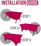 Utopia Kitchen 6FT Spandex Tablecloth [1 Pack, Fuchsia] 200 GSM Stretch, Fitted, Washable and Wrinkle Resistant Table Cloth Rectangle Cover for Trade Shows, Wedding, Parties [72Lx30Wx30H Inch]