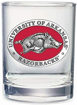 Heritage Pewter Arkansas Double Old Fashion | Double Rocks Glass 14 OZ for Liquor | Expertly Crafted Pewter Glass