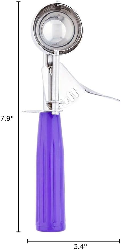 Met Lux 0.86 oz Stainless Steel #40 Portion Scoop - with Orchid Handle - 1 count box