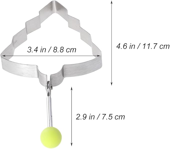 Upkoch 5 Pcs Egg Ring Set Stainless Steel Pancake Mold Egg Frying Molds Christmas Tree Shapestick Rings for Breakfast Sandwich Pancake Griddle with Anti-Scald Handle (11.7 X 8.8 Cm / 4.6 X 3.5 in）