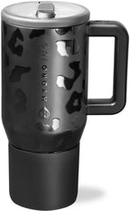 HydroJug Kids - 20 oz Insulated Kids Water Bottle with Flip Straw & Handle | Leak-Proof & Durable | Perfect for School, Sports, Lunch, Travel & Camp, Black Leopard