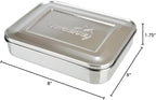 LunchBots Large Cinco Stainless Steel Lunch Container - Five Section Design Holds a Variety of Foods - Metal Bento Box - Dishwasher Safe - Stainless Lid