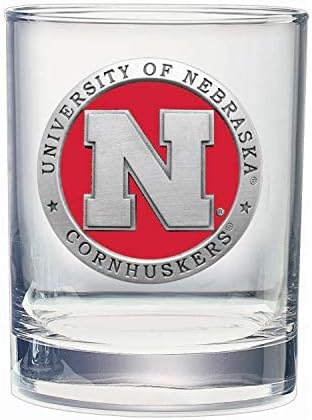 Heritage Pewter Nebraska Double Old Fashion | Double Rocks Glass 14 OZ for Liquor | Expertly Crafted Pewter Glass