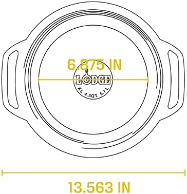 Lodge 6 Quart Enameled Cast Iron Dutch Oven with Lid – Dual Handles – Oven Safe up to 500° F or on Stovetop - Use to Marinate, Cook, Bake, Refrigerate and Serve – Island Spice Red