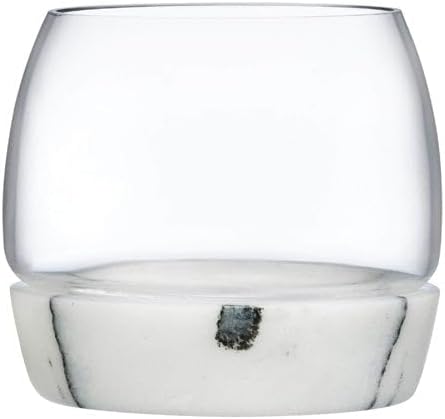 NUDE Whiskey Tumbler with Marble Base – 10.25 oz Lead-Free Crystal Whisky Rocks Glass, Handmade, Temperature-Retaining Marble Base, No Ice Needed – Luxury Bar Glass for Bourbon, Scotch & Cocktails