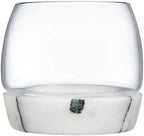 NUDE Whiskey Tumbler with Marble Base – 10.25 oz Lead-Free Crystal Whisky Rocks Glass, Handmade, Temperature-Retaining Marble Base, No Ice Needed – Luxury Bar Glass for Bourbon, Scotch & Cocktails