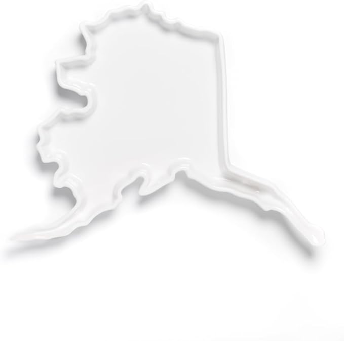 Alaska Shaped Baking Dish Serving Platter or Decorative Tray Charming Porcelain Bakeware Oven Microwave and Dishwasher Safe