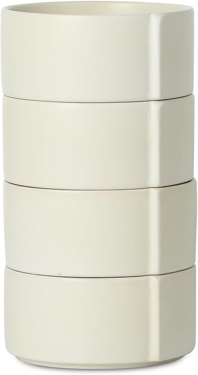 Stone Lain Bao 4-Piece Bowl Set Stoneware, Beige