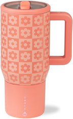 HydroJug Kids - 20 oz Insulated Kids Water Bottle with Flip Straw & Handle | Leak-Proof & Durable | Perfect for School, Sports, Lunch, Travel & Camp, Daisy Checkers