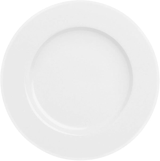 6pcs Dinner Dessert Plate 10.5inch White Porcelain Salad Plates with Round Flat Design