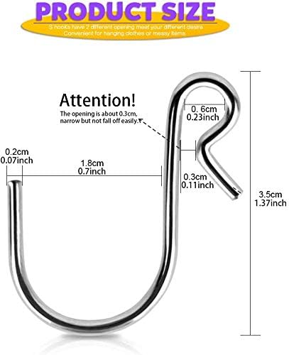 HNYYZL 40 Pack S Shaped Hooks Stainless Steel Metal Hangers Hanging Hooks for DIY Crafts, Hanging Jewelry, Key Chain, Tags, Fishing Lure, Net Equipment