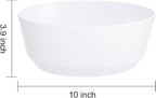 Hioasis 8 Pack Plastic Serving Bowls 128oz White Plastic Bowls Heavy Duty Disposable Serving Bowls for Party Snack & Salad & Candy & Bar Buffet