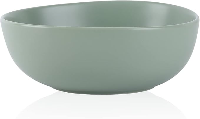 Stone Lain Delilah 6-inch Bowl 6-Piece Dish Set, Porcelain, Honeydew