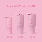 HydroJug Sport - Stainless Steel Tumbler with Straw, Vacuum Insulated, 40oz Leakproof Water Bottle, Ergonomic Design, Reusable, Dishwasher Safe, Rubber Base, Durable for Gym or Outdoors, Blush