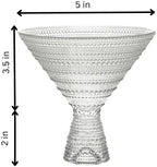 LEMONSODA Hobnail Pink/Clear Martini Glasses Vintage Cocktail Glasses (9oz) for Martini, Cocktail, Margarita, Cosmopolitan, Manhattan (2226) (Clear, Set of 24)