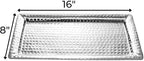 Monarch Abode Hand Hammered Metal Serving Tray, 16-Inch Nickel Finish – Rectangle Serving Platter, Large Serving Tray for Party, Fruit Platter, Dessert Trays, Serving Dishes