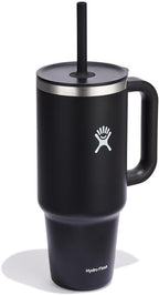 Hydro Flask 40 Oz Travel Tumbler with Handle, Lid and Straw - Insulated Stainless Steel in Black