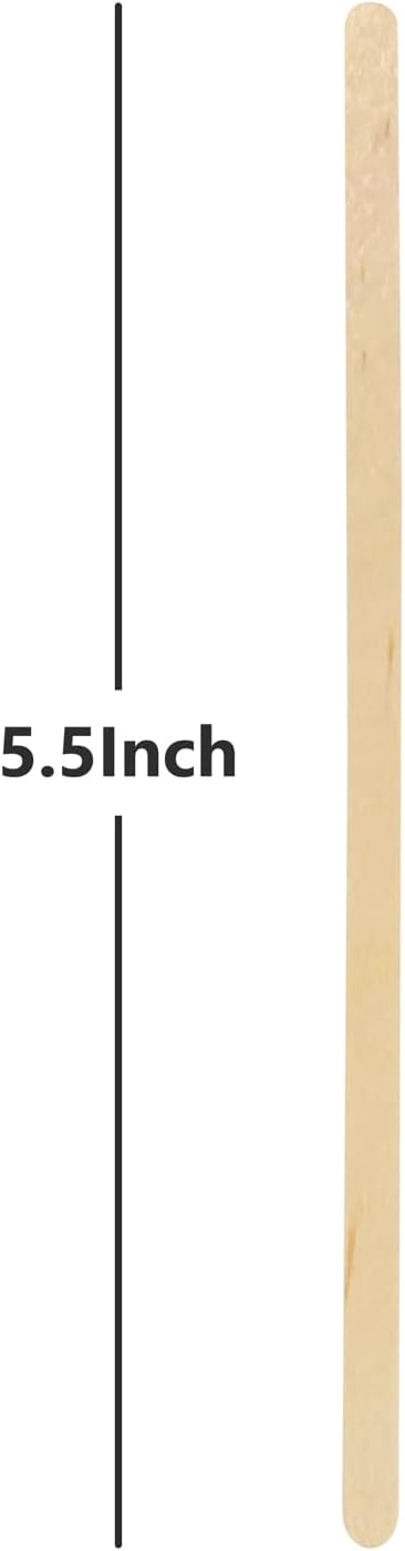 5.5inch Wooden Coffee Stirrers, 500 Count Disposable Stir Sticks for Coffee & Cocktails, Wooden Beverage Mixer with Smooth Ends, Swizzle Drink Sticks