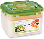 e-jen Premium Kimchi, Sauerkraut Container Probiotic Fermentation with Inner Vacuum Lid (Earthenware Green, 1.9 gal/ 7.4L)