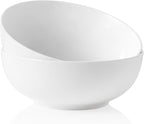 Kanwone Large Serving Bowls - 9.5 inch, 90oz Ceramic Salad Bowls, Fruit Bowls, Pasta, Soup Bowls, Set of 2, Serving Bowls for Entertaining, Microwave and Dishwasher Safe, White