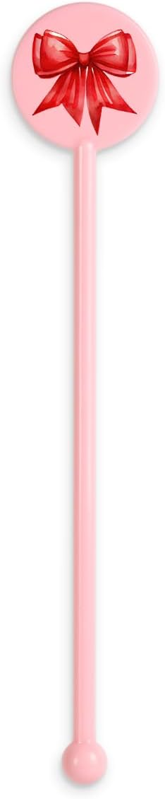 5.5" Custom Light Pink Disc-Top Stirrer – Personalized Drink Stirrers for Baby Showers, Parties, Cocktails, and Events – 50 Pack