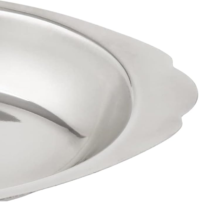 TrueCraftware- 8 oz Stainless Steel Oval Au Gratin Dish 0.63mm Thickness Set of 6 - Casserole Dish Banana Split Bowls Single Serving Casserole Dishes Small Individual Gratin Dish Serving Dish Pan