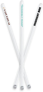 6.5" Custom Clear Flat-Stemmed Drink Stirrers – Personalized Swizzle Sticks with Full-Color Printing – Transparent Stirrers for Cocktails, Coffee & Events – 50 Pack
