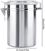 Airtight Canisters Sets for the Kitchen Counter - Stainless Steel Food Storage Containers with Lids for Tea, Coffee, Sugar, Flour - Baking Dry Storage, Metal Pantry Canister