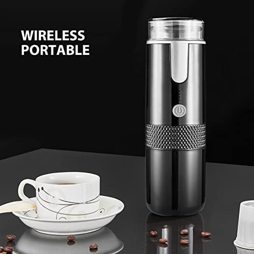 CHICIRIS Portable Coffee Machine Compatible for Capsules Ground Coffee Handheld Coffee Maker Manually Operated for Camping Hiking One Button no Heating Function