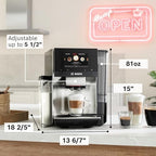 BOSCH 800 Series Fully Automatic Espresso and Coffee Machine – 36 Drinks with Coffee World, Cold Brew, Double Cup, Integrated Milk Container, Smart Features, in Stainless Steel TQU60703