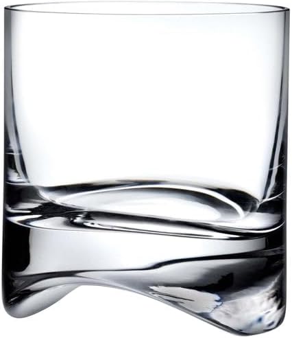 NUDE Whiskey Glasses Set of 2 – Arch 10.25 oz Lead-Free Crystal Rocks Glasses for Whisky, Scotch & Bourbon – Curved Base, Handmade, Modern Bar Tumblers Luxury Gift Set